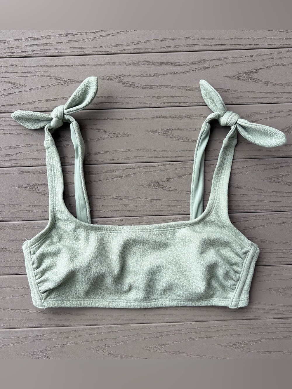 Xhilaration Sage Green Tie Bikini Top